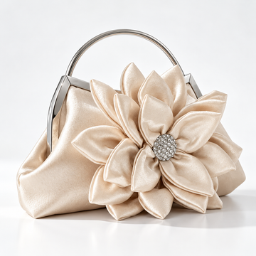 Lotus Petal Floral Evening Handbag For Wedding & Special Events